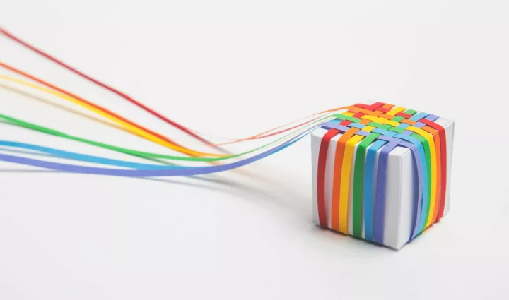 little box with rainbow ribbons