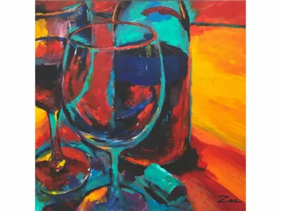 Fine art 24x24 wine time on Canvas