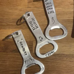 Hand stamped Bottle Opener that was made in Rhode Island