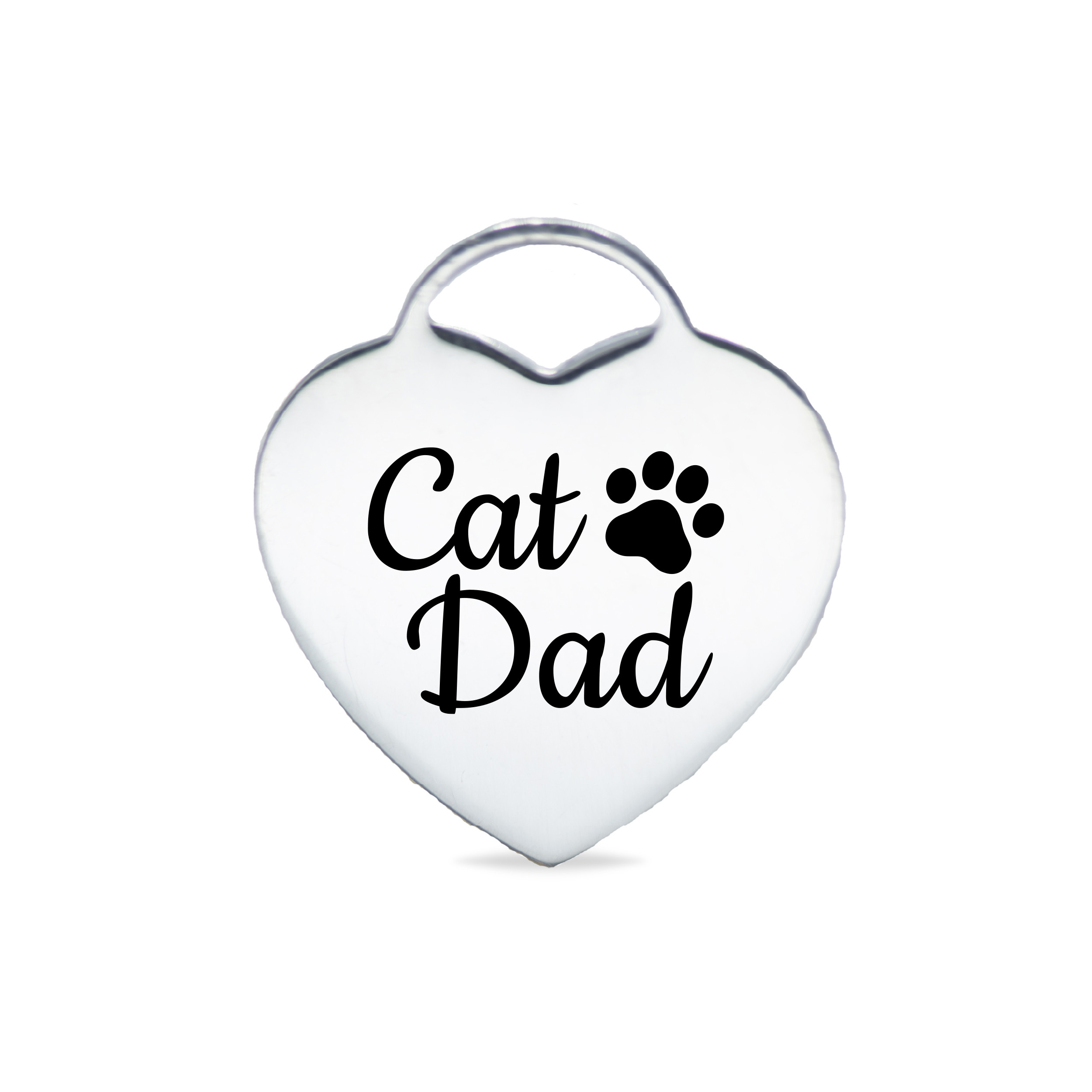 Cat Dad Silver Charm